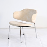 Chaises de salon, de lecture et de café, style nordique moderne, cadre métallique bas, couleur blanche, vente en gros directe d'usine