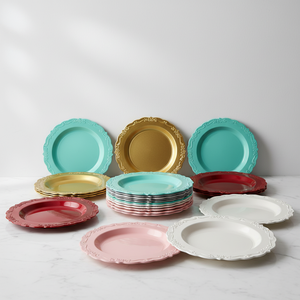 Platos Desechables con Borde <span class=keywords><strong>de</strong></span> Plástico para la Comida del Hogar y la Comodidad <span class=keywords><strong>de</strong></span> la Cocina - Product Image 5