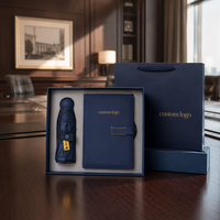 Ensemble de cadeaux professionnels de marketing : carnet en cuir PU avec logo personnalisé, gobelet isotherme, batterie externe, format A5, magnétique, papeterie de bureau