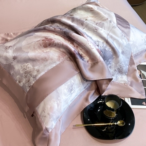 Juego de Ropa de Cama de Lujo 60S 100% Lyocell, 4 Piezas, Estampado Digital de Alta Definición con Motivos Vegetales, Funda de Edredón Suave, Transpirable y Fresca, Similar a la Seda - Product Image 6