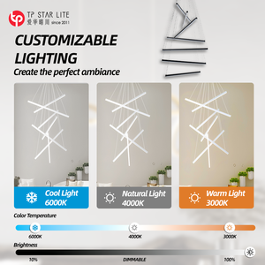 Luminaire suspendu linéaire LED personnalisé pour escalier, salon, lustre moderne sur mesure pour plafond haut, hôtel, maison - Product Image 3