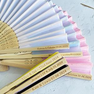 निकोरो कस्टम शादी पार्टी वापसी उपहार नृत्य प्रदर्शन ब्राइडल शॉवर सजावट यूरोपीय शैली रेट्रो फोल्डेबल बांस हाथ प्रशंसक - Product Image 2