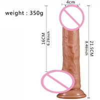 Dildo de Silicona Líquida Súper Suave y Realista con Forma de Gallo, 100% Impermeable, Flexible, con Curvatura de 180 Grados, 390g, Compra al por Mayor