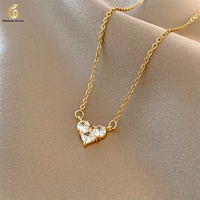 Collier Pendentif Personnalisé en Acier Inoxydable Plaqué Or et Argent, Bijoux Papillon, Lettre, Cœur, Étoile en Zircon Or 18K pour Femme