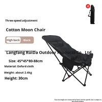 Fauteuil lune moderne pliable Ruida à dossier haut en bois massif, réglable en trois positions, pour extérieur, maison, jardin, camping, Oxford