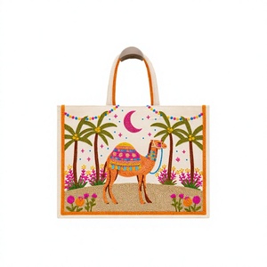 Bolso tote de mujer hecho a mano con cuentas de semillas, diseño de camello del desierto, bolso de hombro personalizado, de moda, para compras y viajes - Product Image 4