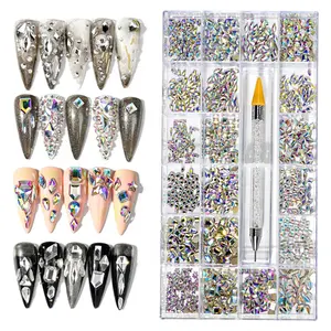  3D Nail Charms 2 Boxes Pearl Nail Gems and Rhinestones Mixed  Butterfly Nail Charms for Nail Art DIY Jewelry Accessories Crafting(G) :  Beauty & Personal Care