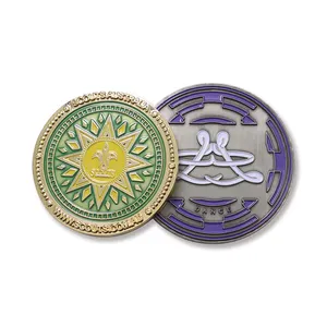 Moneda de chapado antiguo personalizada de alta calidad, Logo en relieve de doble cara, monedas giratorias de Metal