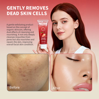 OEM/ODM Klantspecifieke Biologische Aardbeien Scrub met Hyaluronzuur, Vitamine C, Ceramide, Chemische Dieptereiniging, Exfoliatie en Whitening