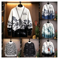 Cardigan en tricot doux et chaud à col rond pour homme, de haute qualité, mode hiver, ample et décontracté, à manches longues, avec détails boutonnés