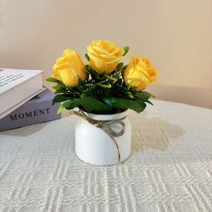 Planta Artificial de Rosa en Maceta Paulon de 19 Pulgadas, Bonsái de Plástico para Decoración del Hogar y Bodas - Product Image 3
