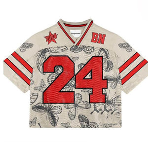 Camiseta de Fútbol Americano Vintage Oversize Tontons, Estilo Urbano Personalizado, Estampado por Transferencia Térmica, Transpirable, Tallas Grandes para Hombre, 100% - Product Image 6