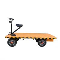 Chariot électrique à quatre roues pour entrepôt, chariot de manutention électrique à plateau plat, chariot de transport électrique à plateau plat
