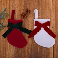 Nouvelle Décoration de Noël en Tissu Velours à Paillettes avec Nœud, pour Cheminée, Escalier, Fenêtre, Ornement Suspendu
