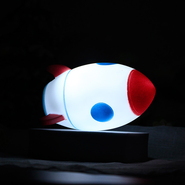 Small LED Rocket Night Light for Kids Street Stall Supply Touch Control Warm White Bedside Lamp Factory Wholesale