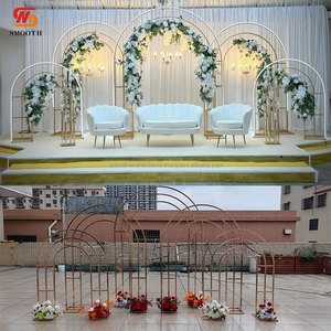 SMOOTH Electroplate Gold Flower <b>Frame</b> Arch Stand Set Iron Metal Arch Backdrop <b>Frame</b> for <b>Wedding</b> Decoration - Product Image 1