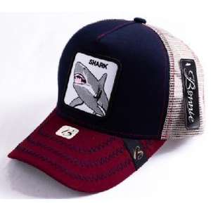 Gorra Trucker con Bordado de Tiburón Tropical, Malla Ajustable, Unisex, Casual, para Primavera/Verano, de 6 Paneles - Product Image 1