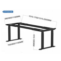 Élévateur de bureau électrique ergonomique réglable en hauteur Table assise et debout Bureau de jeu intelligent double moteur 4 pieds Cadre de bureau debout