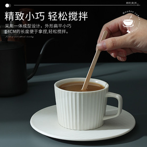 Agitateurs à café jetables en bois, emballés individuellement pour boissons chaudes, utilisation en voyage, style simple, couleur blanche, matériau en bois - Product Image 4