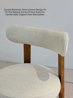 Chaise de salle à manger en bois massif au design nordique moderne JP, assise recouverte d'un coussin en tissu, chaise en bois de luxe pour salle à manger