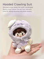 Tenue personnalisée pour poupée en peluche méduse violette, combinaison à capuche en coton pour poupée de 10 cm et 20 cm, vêtements de rechange pour personnage mignon