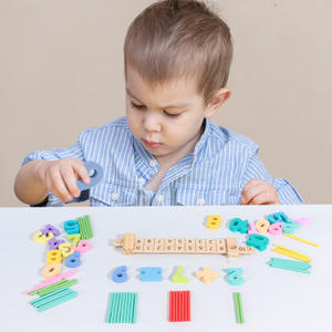 Regla de madera Montessori para restar matemáticas, juego de matemáticas, operación de números, palo de conteo, juguetes para niños y niñas - Product Image 2