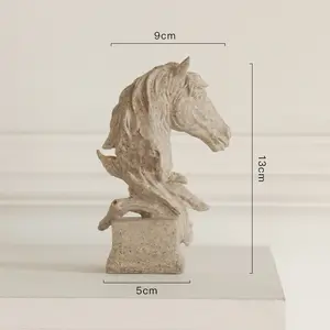 American retrò animale leone testa di cavallo ritratto decorativo in resina rilievo animale testa di casa oggetti animali animali