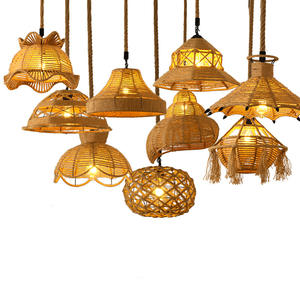 Lampe Suspendue E27 de Style Industriel Créativité <span class=keywords><strong>Vintage</strong></span> Carré Corde de Chanvre Lumière pour Loft Ferme Hot Pot Restaurant Bar Vêtements - Product Image 5