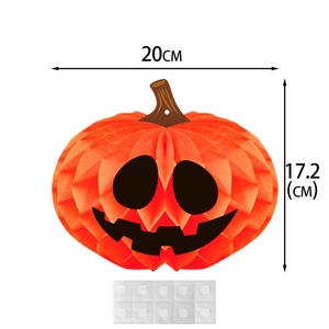 Adornos Colgantes de Papel con Forma de Panal de Abeja 3D para Decoraciones de Fiesta de Halloween, Reutilizables y Populares, Calabaza y Araña - Product Image 5