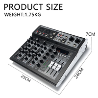Console de mixage DJ USB 4 canaux UX04 Meilleur prix Mini table de mixage audio familiale KTV avec enregistrement d'effets USB/BT 48v