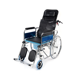 Manual Wheelchair Thickened Steel Tubing <b>Folding</b> With Handbrake <b>Commode</b> Chair For Elderly Disabled Adults - Product Image 4