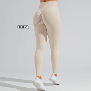 Vêtements de sport OEM, pantalon de yoga en nylon et élasthanne à carreaux, séchage rapide, taille élastique, coupe-vent, respirant, effet push-up, pour la salle de sport et l'entraînement - Product Image 2