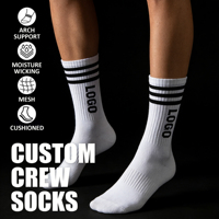 Vente directe d'usine, chaussettes de sport rayées pour hommes, logo personnalisé, chaussettes de sport en coton, chaussettes de sport pour la salle de sport