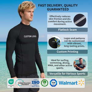 เสื้อแรชการ์ดแขนยาวพิมพ์โลโก้ตามสั่งสำหรับผู้ชาย แห้งเร็ว ป้องกันรังสียูวี เหมาะสำหรับเล่นเซิร์ฟและว่ายน้ำ - Product Image 3