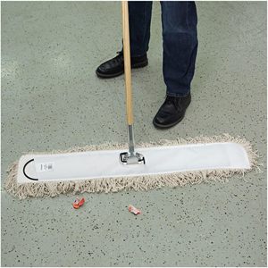 Boardwalk BWKM365C 36 In. X 5 In. Cotton Head 60 In. Wood Handle Dry <b>Mopping</b> Kit Natural (1-Kit) - Product Image 5