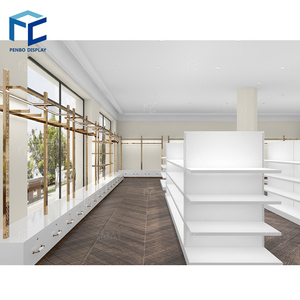 Giá đỡ trưng bày quần áo bằng gỗ acrylic màu trắng và vàng sang trọng dành cho phụ nữ, cửa hàng phụ kiện, cửa hàng quần áo, thiết kế đám cưới - Product Image 4