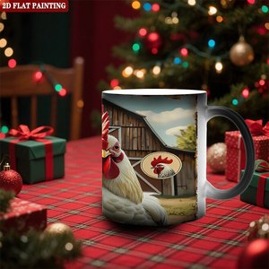 Frosted Black <b>Ceramic</b> Mug 11oz Heat Color Changing Drinking <b>Cup</b> With Reinforced Handle Durable Anti Fall Design - Product Image 2