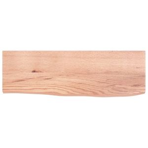 W2B VidaXL marrone chiaro solido legno di quercia mensola a parete 23.6X7.9X0.8 per ufficio soggiorno matrimonio decorazioni natalizie in metallo resistente - Product Image 3