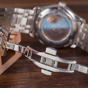 Logo personalizzato Business Luxury Boy cinturino in pelle automatico impermeabile <span class=keywords><strong>orologi</strong></span> meccanici di alta qualità per uomo - Product Image 3
