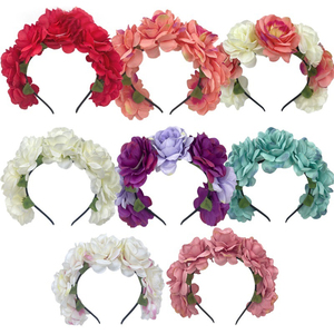 Diademas con Diseño de Corona de Rosas, Tocado de Novia Mexicana <span class=keywords><strong>para</strong></span> Bodas, Diademas Elegantes <span class=keywords><strong>para</strong></span> <span class=keywords><strong>Fiestas</strong></span> de Cumpleaños, Decoraciones - Product Image 3