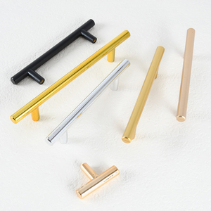 Manija de Acero Inoxidable para Muebles Modernos Negros y Dorados, Manija en Forma de T para Cajones, Armarios, Baños y Cocinas - Product Image 2