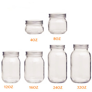 <strong>Wholesale</strong> Mini Wide Mouth 8 <strong>oz</strong> 16 <strong>oz</strong> <strong>32</strong> <strong>oz</strong> Empty Glass 4oz <strong>Mason</strong> <strong>Jar</strong> with Bamboo Lid - Product Image 5