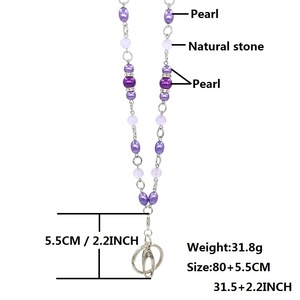 Perle violette perle croisière lanières <span class=keywords><strong>porte</strong></span>-clés <span class=keywords><strong>porte</strong></span>-clés <span class=keywords><strong>cou</strong></span> sangles collier - Product Image 3
