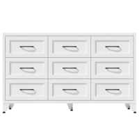 Commode de salon en métal, coffre de rangement moderne en fer avec 9 tiroirs lisses, armoire multifonctionnelle gain de place pour petits espaces