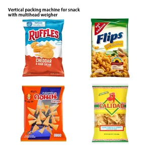 Máquina De Embalagem De Chips De Milho De Nitrogênio Vertical Automática Vffs Pesando Snack Food Batata Chips Packing Machine