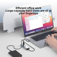 Justlink produk baru 4 Port USB3.2 aluminium USB C Hub dengan 2 Tipe C Port Docking untuk Aksesori komputer Laptop PC