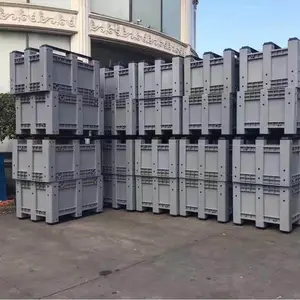 Large Plastic Pallet Box For Sale 1200x1000x780mm Closed Deck 4 Way Pallet Bins Heavy Duty Lypallets