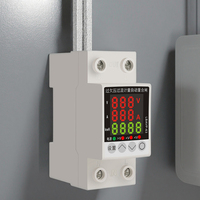 220V 63A Protector inteligente de sobretensión y subtensión Monitor LCD Protector de regulación de voltaje del medidor de voltaje y corriente