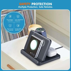 <span class=keywords><strong>Cargador</strong></span> Inalámbrico Rápido 3 en 1 Plegable de 15W para Reloj Inteligente, <span class=keywords><strong>Cargador</strong></span> de Escritorio para <span class=keywords><strong>Samsung</strong></span> Watch 2026, Nuevos Productos - Product Image 5