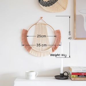 25*35cm precio <span class=keywords><strong>barato</strong></span> hecho a mano redondo Art Deco decorativo pared colgante arte con flecos de algodón para la decoración del hogar de la sala de estar - Product Image 6